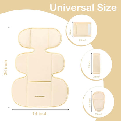 Hooyax Infant Car Seat Insert with Ultra-Thick Head Support and Dual-Side Cushion Set