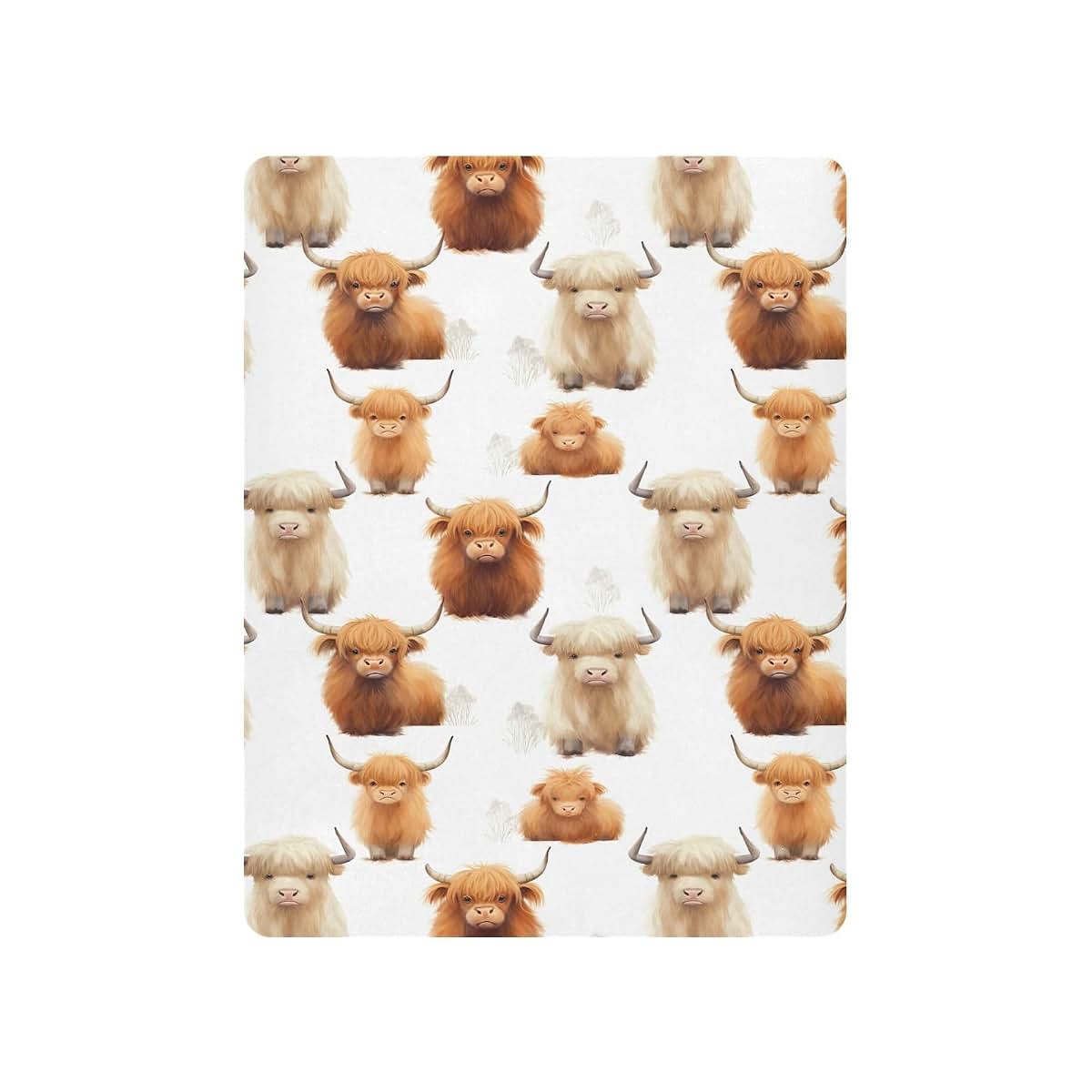 KEIGE Highland Cow Pattern Fitted Crib Sheet