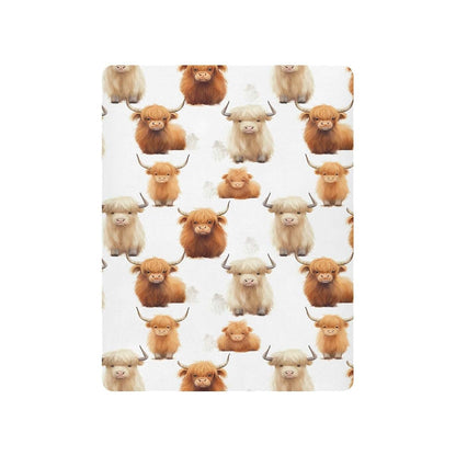 KEIGE Highland Cow Pattern Fitted Crib Sheet