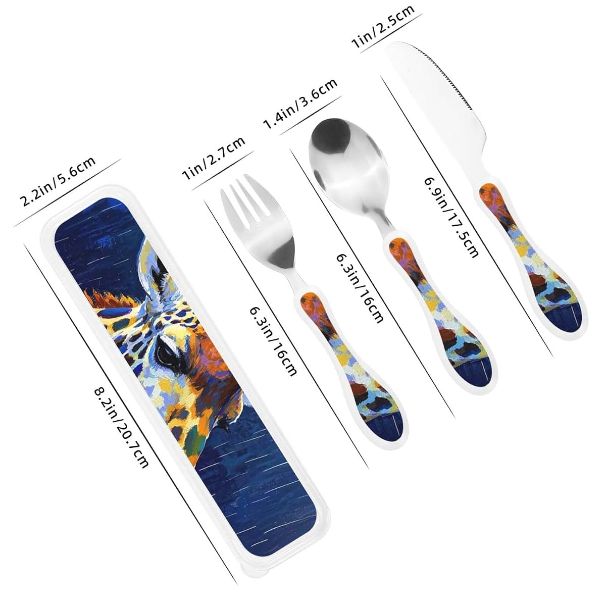DDTKLSNV 3-Piece Kids Silverware Set With Storage Case, Stainless Steel Reusable Children Safe Knife Spoon Fork Set (photo 2)