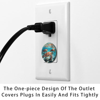 CDGIRUOWUNV Baby Safety Outlet Plug Electrical Socket Covers, Sea Turtles (1) (photo 3)
