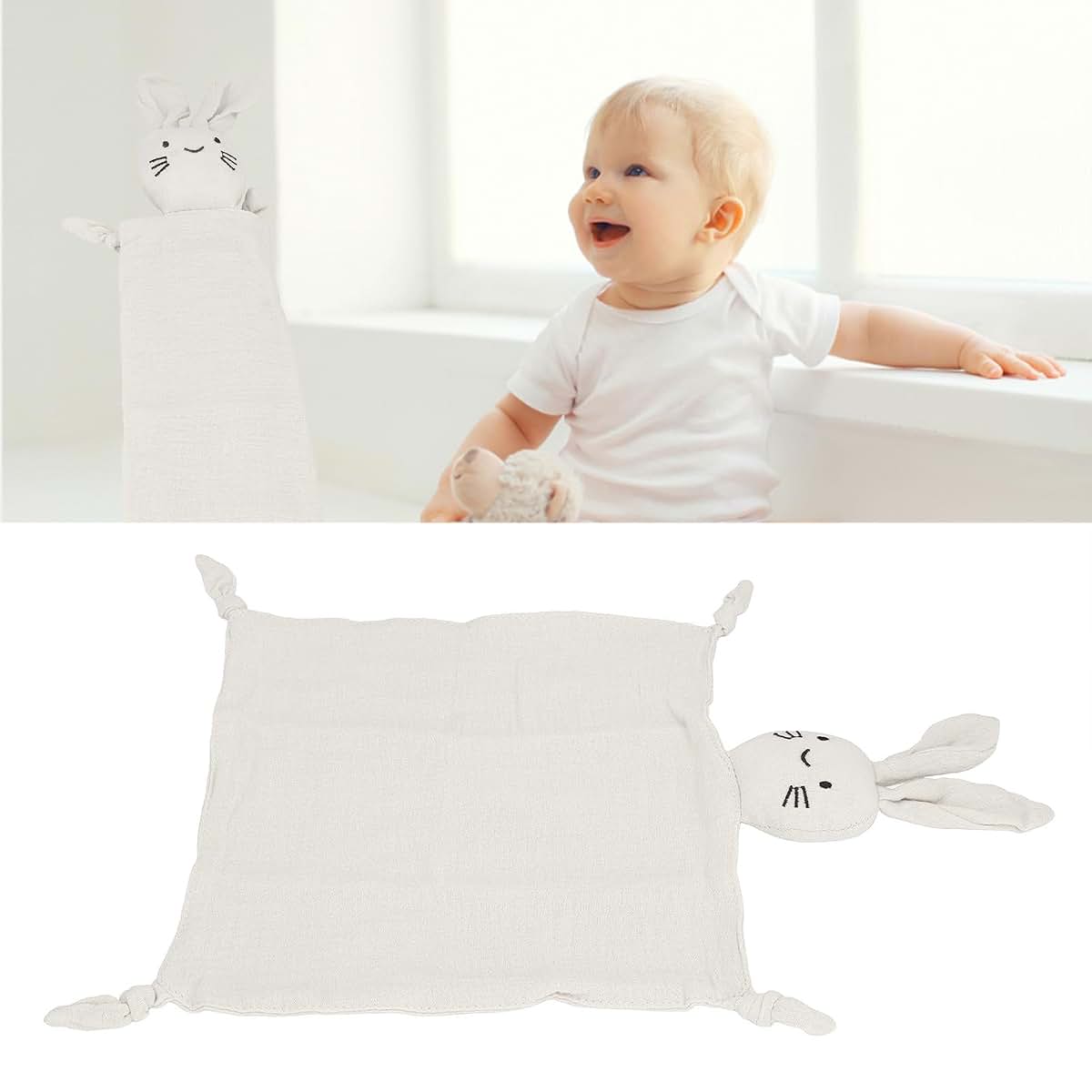 BabyOneStop Soft Cotton Security Blanket 28x44cm Beige