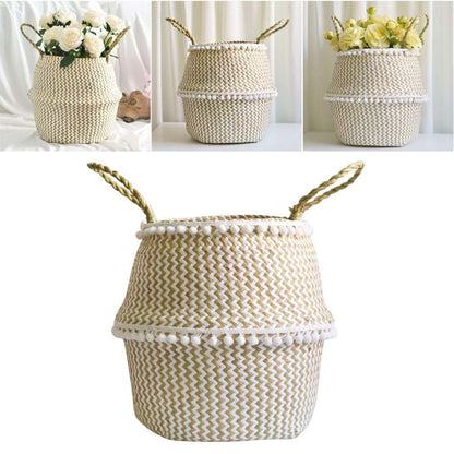 NUOBESTY Round Seagrass Belly Basket with Handles