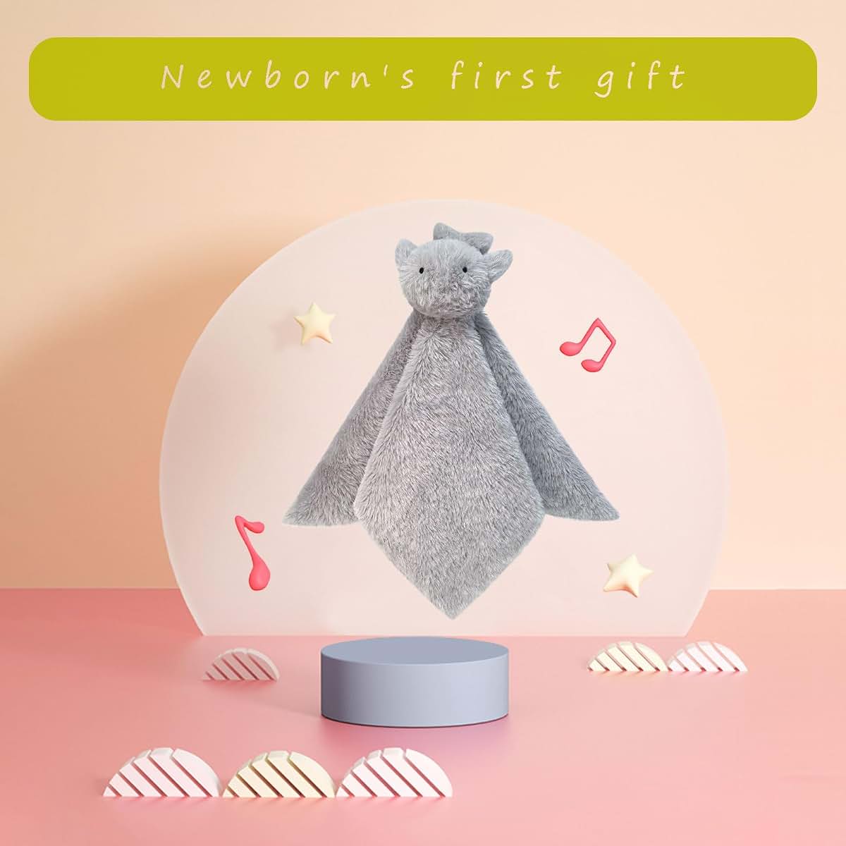 Doindute Baby Gray Whale Stuffed Animal Security Blanket, 14 Inch Plush Lovey