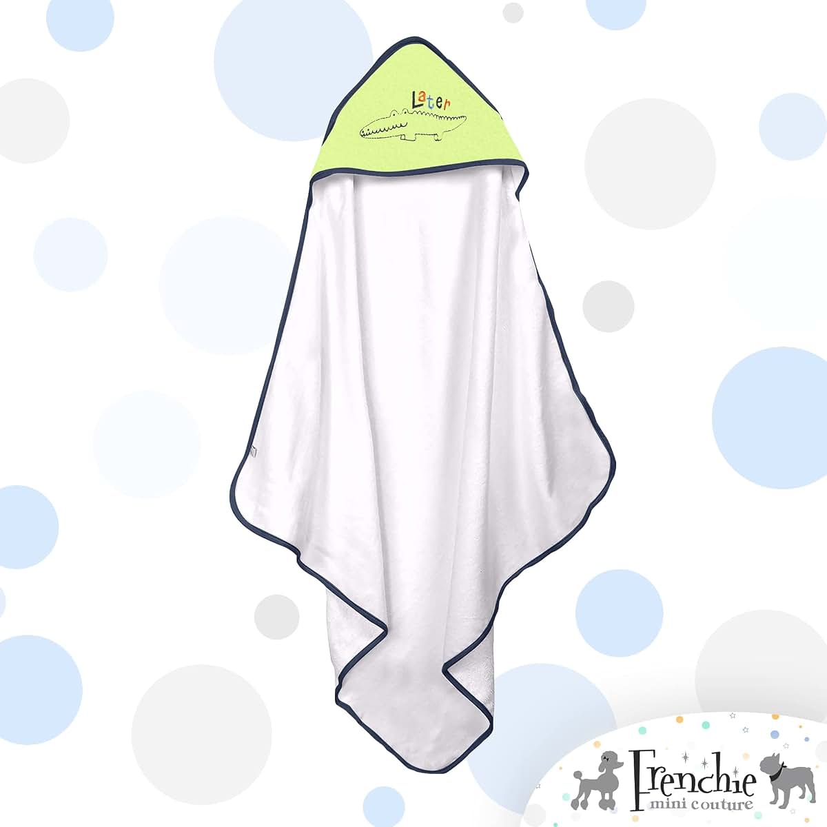 Frenchie Mini Couture, Hooded Bath Towels for Babies, 80% Cotton/20% Polyester, Wild Animal Design Baby Bath Towel Set (photo 3)