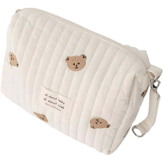 Monetais 1-Pack Large Capacity Portable Cotton Diaper Bag Organizing Pouch, Carry-On for Strollers Baby Girl Boy