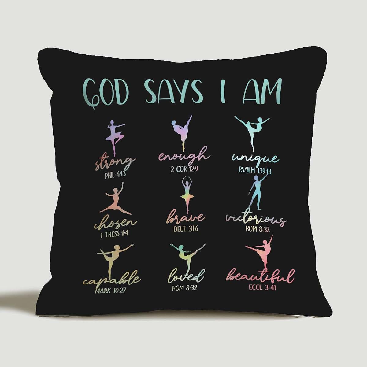 Ever-Going Tune Ballerina Throw Pillow Cover, 18x18 Inch Square