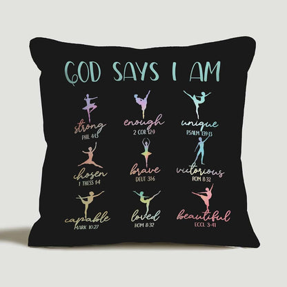 Ever-Going Tune Ballerina Throw Pillow Cover, 18x18 Inch Square