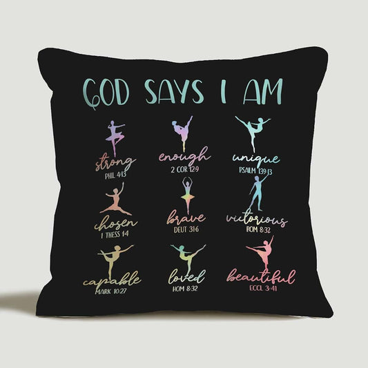 Ever-Going Tune Ballerina Throw Pillow Cover, 18x18 Inch Square