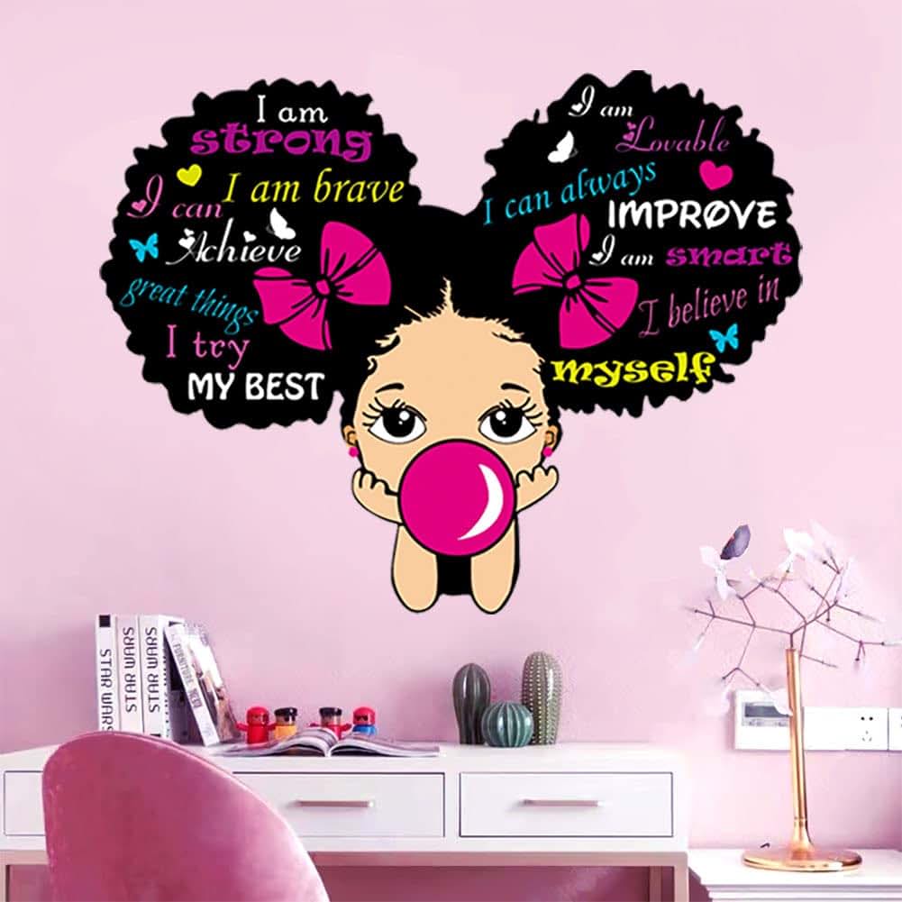 CASADECOR Black Girl Inspirational Wall Decals with Positive Sayings