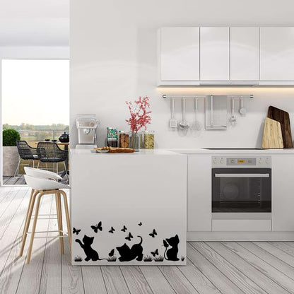BabyOneStop Fun Silhouette Cat And Butterfly Vinyl Wall Sticker