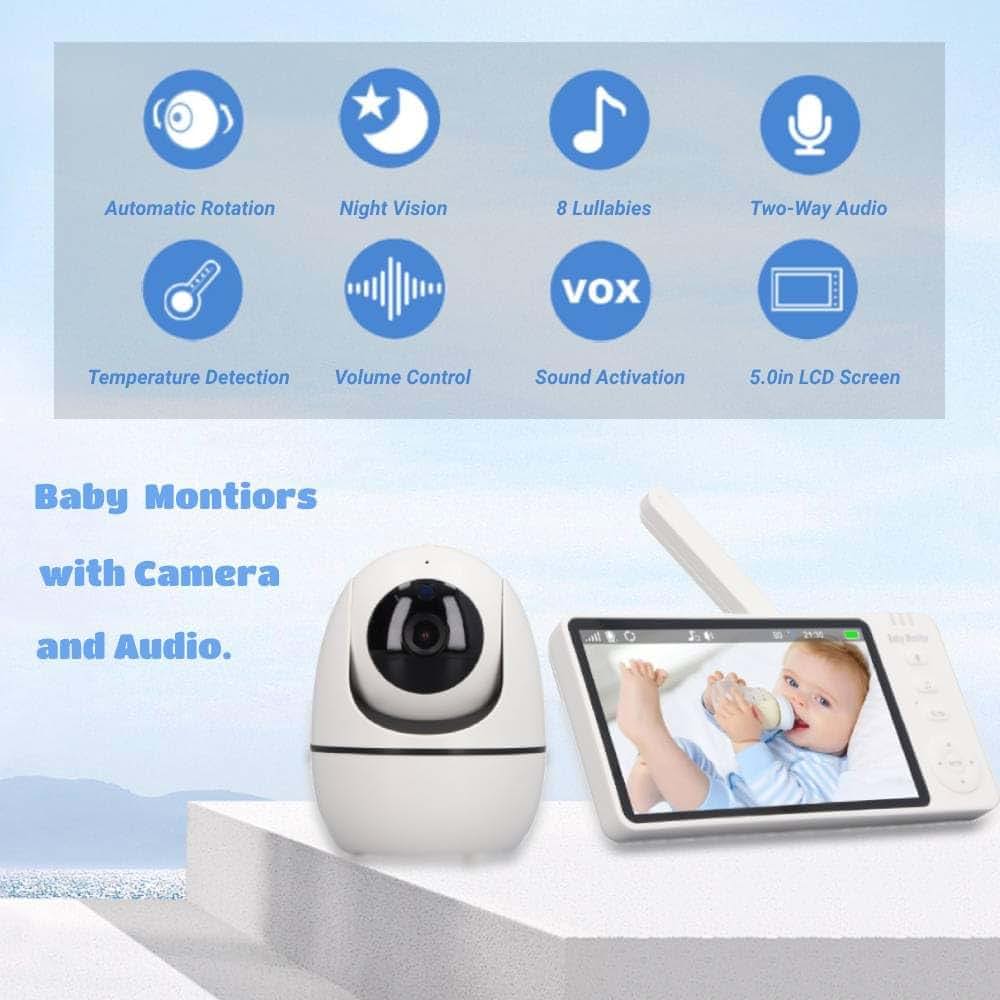 Tianwide 5 Inch HD Baby Camera Monitor with Night Vision