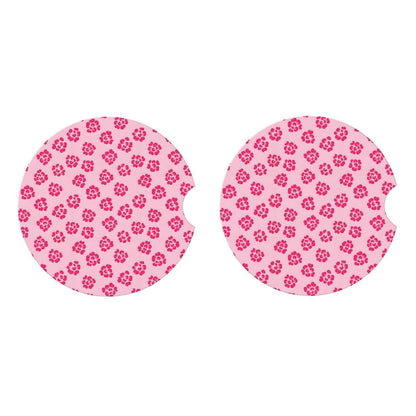 LSCDHDPC Leopard Skin Pink Car Coasters Cute Animals Cup Holder (photo 3)