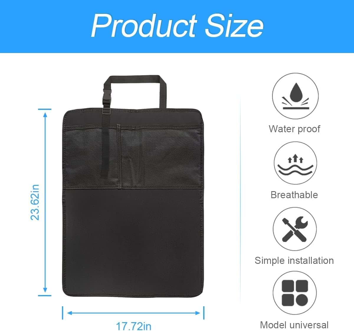 XINLIYA Heavy Duty Kick Mat Car Seat Back Protectors 2 Pack