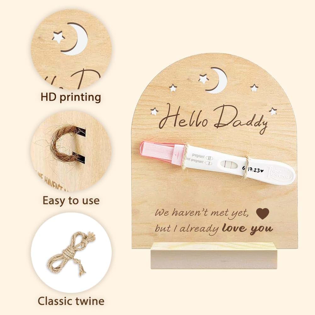Gomakerer Wooden Pregnancy Announcement Sign Keepsake Display