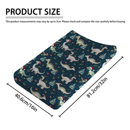 Watercolor Dinosaur Christmas Changing Pad Covers