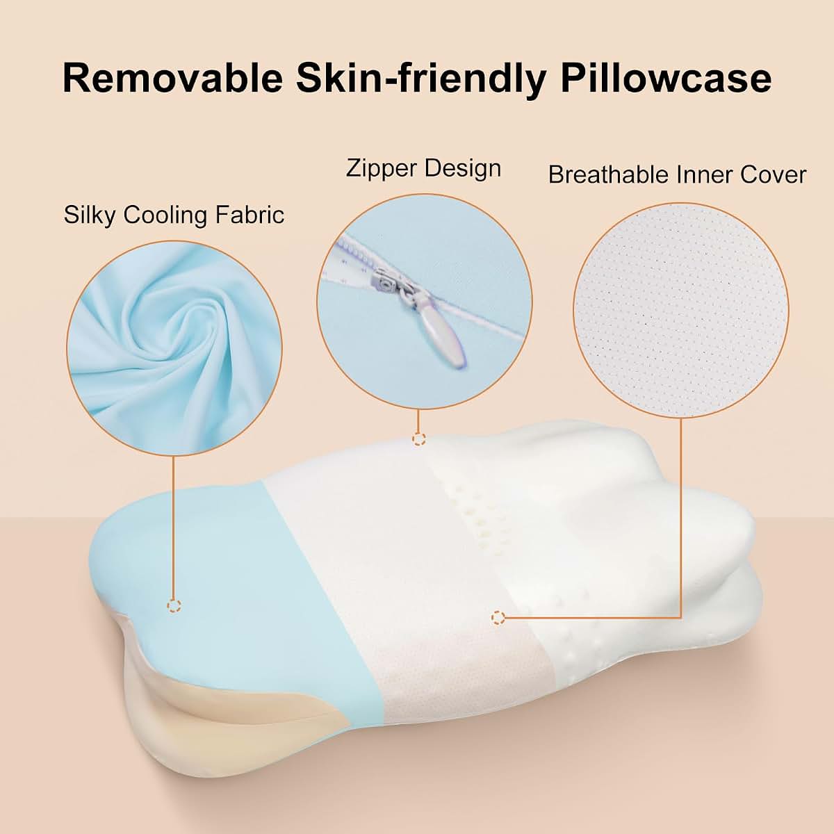 RESTIRY Memory Foam Toddler Pillow, Breathable Cooling Removable Pillowcase, Kids Pillow for Sleeping, Ergonomic (photo 3)