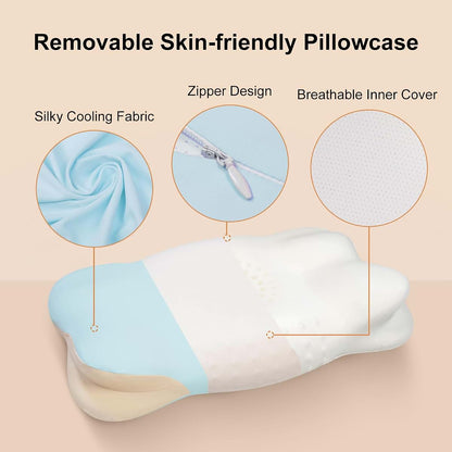 RESTIRY Memory Foam Toddler Pillow, Breathable Cooling Removable Pillowcase, Kids Pillow for Sleeping, Ergonomic (photo 3)