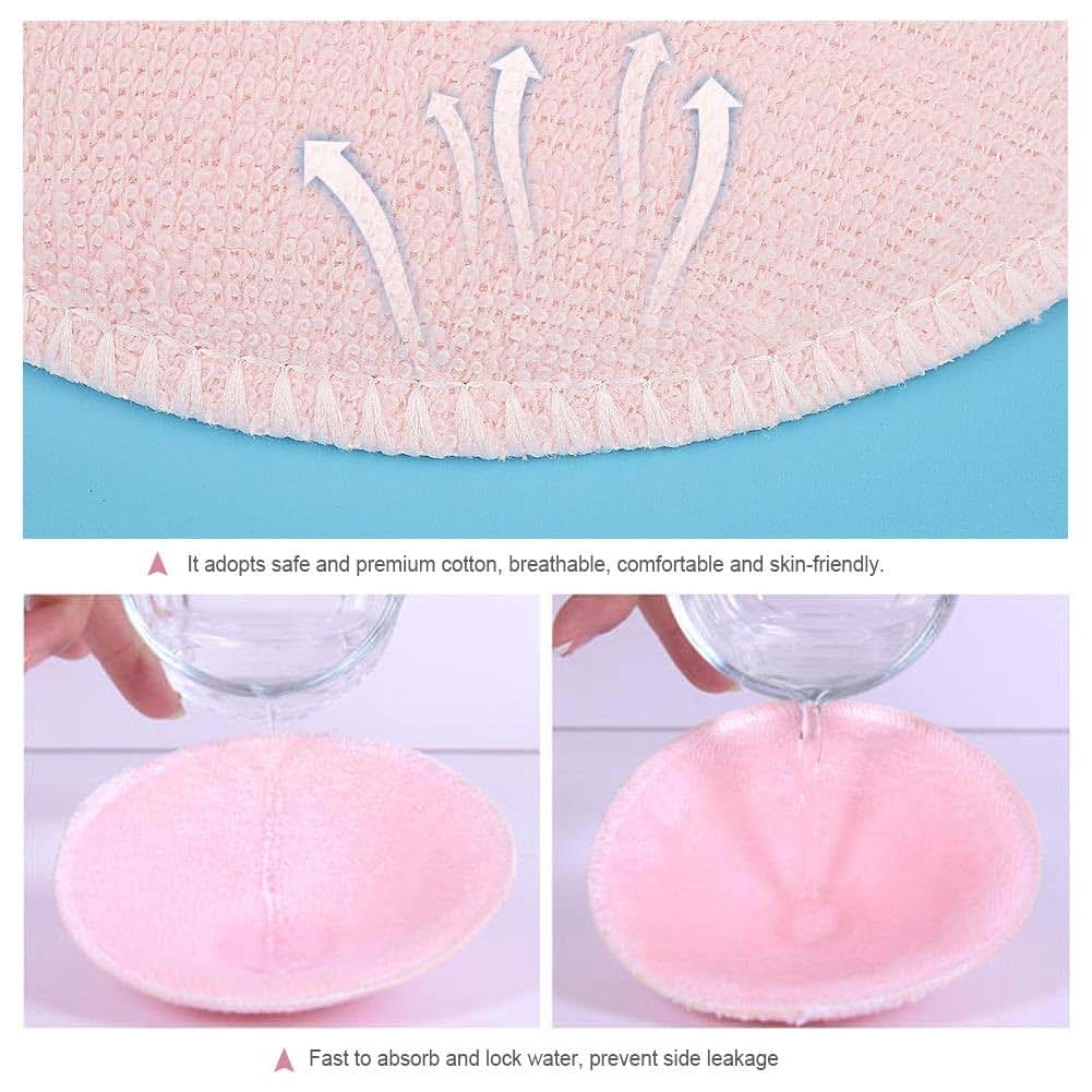 Organic Nursing Pads - 6 Washable Viscose Derived from Bamboo Breastfeeding, Reusable Breast Pads