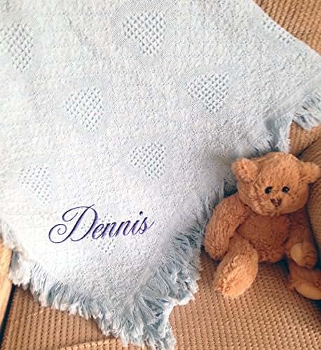 Fastasticdeal Personalized Cotton Woven Baby Blanket