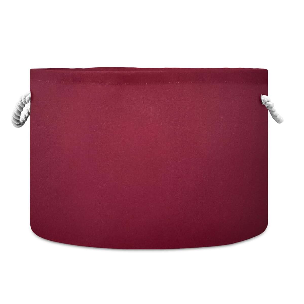 JUMBEAR Burgundy Red Solid Color Cotton Rope Basket With Handle