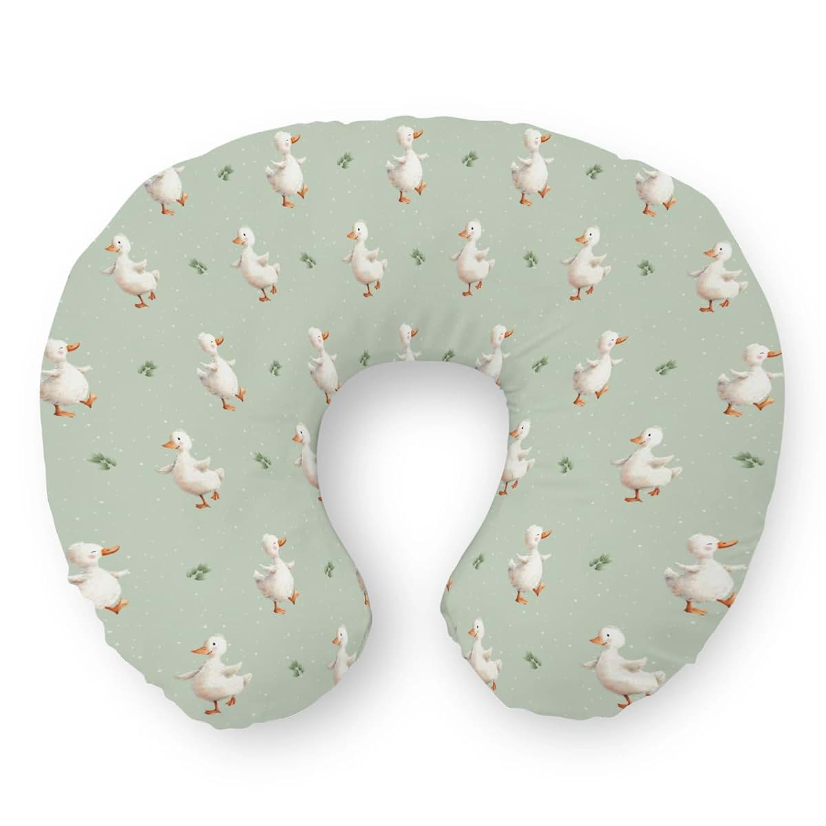 Selgkds Spring Duck Boho Leaves Nursing Pillow Cover