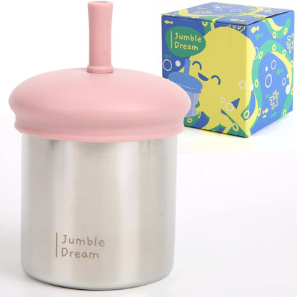 Jumble Dream Insulated Stainless Steel Toddler Straw Cup, 7 oz
