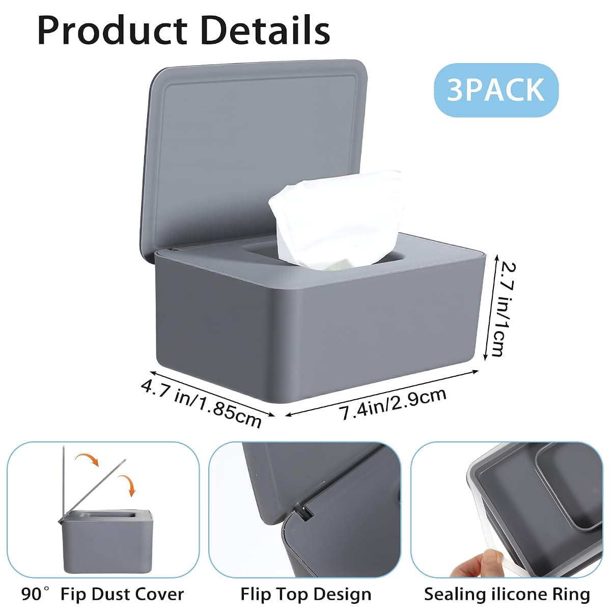 Wipes Dispenser Set | Three-Color Reusable Wipe Container