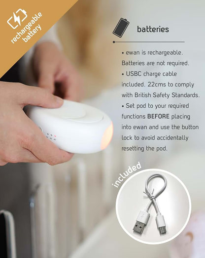 Sweet Dreamers Rechargeable Ewan Deluxe Gray Sound Machine & Nightlight