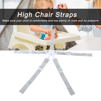 Yechiry Universal 5-Point High Chair Replacement Straps with White Button (photo 2)