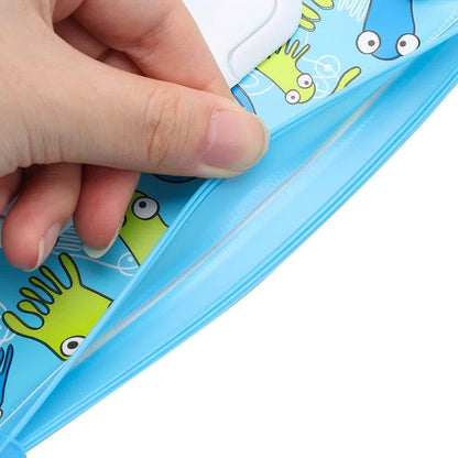 HomeSoGood 4-Piece Portable Wet Wipes Bag Pouch with Snap Strap