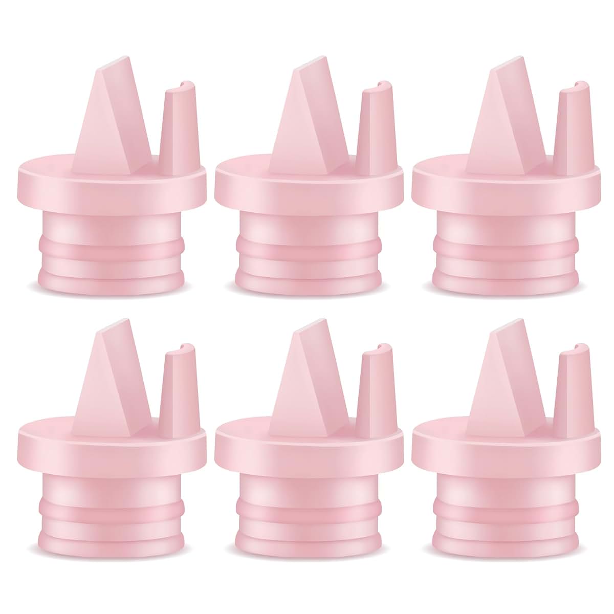 Maymom Duckbill Valve with Pull Tab for Medela, Spectra, Avent Breast Pumps, 6 Pack Pink