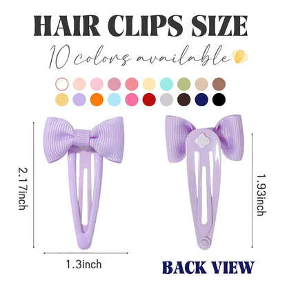 YHXX YLEN 40-Piece Hair Bows Clips Set, 2 Inch Grosgrain Ribbon Snap Barrettes in 20 Colors for Girls and Toddlers