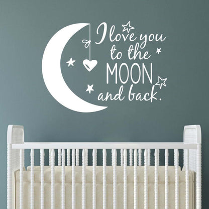 Scooptour Wall Art Love Moon And Back Vinyl Nursery Decal