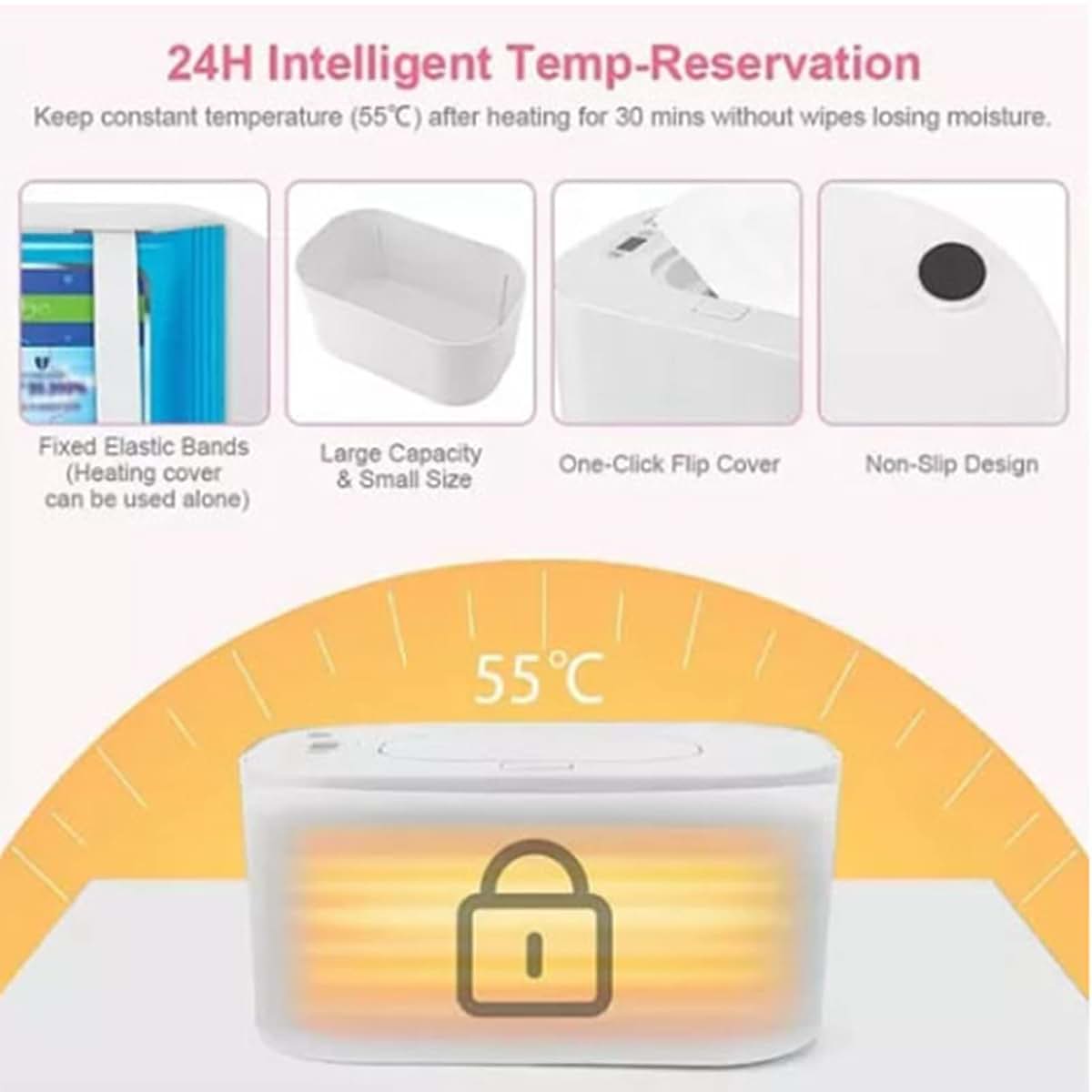 LEEZAD Large Storage Wipe Warmer with Digital Display, Wipes Dispenser with Temperature Sensor, Good Insulation Effect (photo 3)