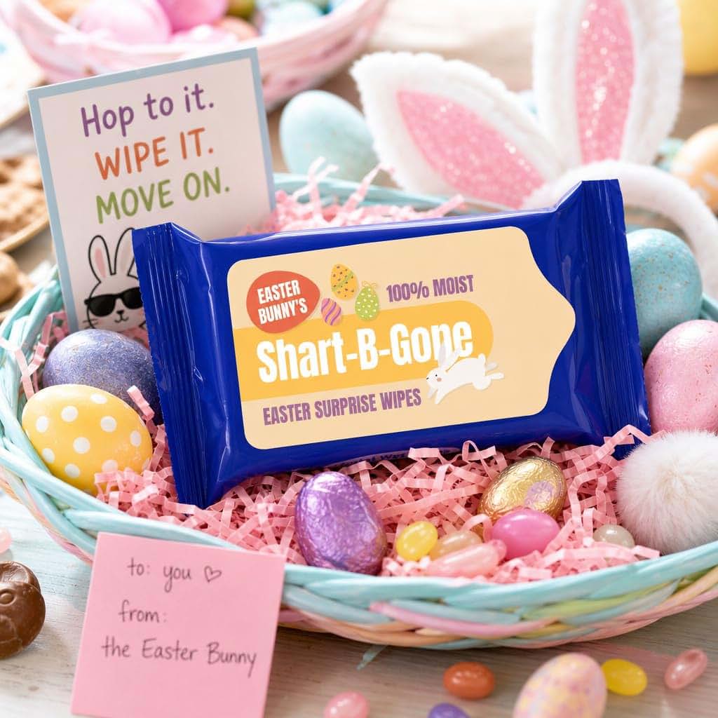 Gears Out Easter Bunny Shart-B-Gone Moist Wipes, 15 Count (photo 4)