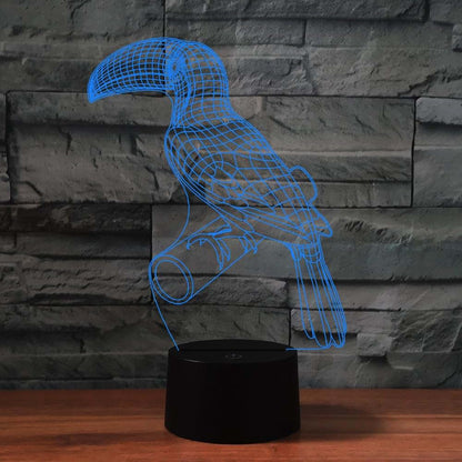 FLRXHK Bird 3D Illusion Night Light Touch Desk Lamp