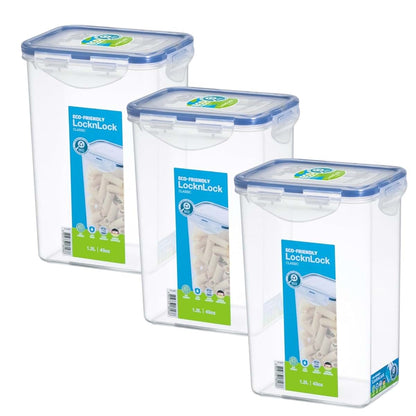 BabyOneStop Lock & Lock Airtight Rectangular Tall Food Storage Containers, Pack Of 3