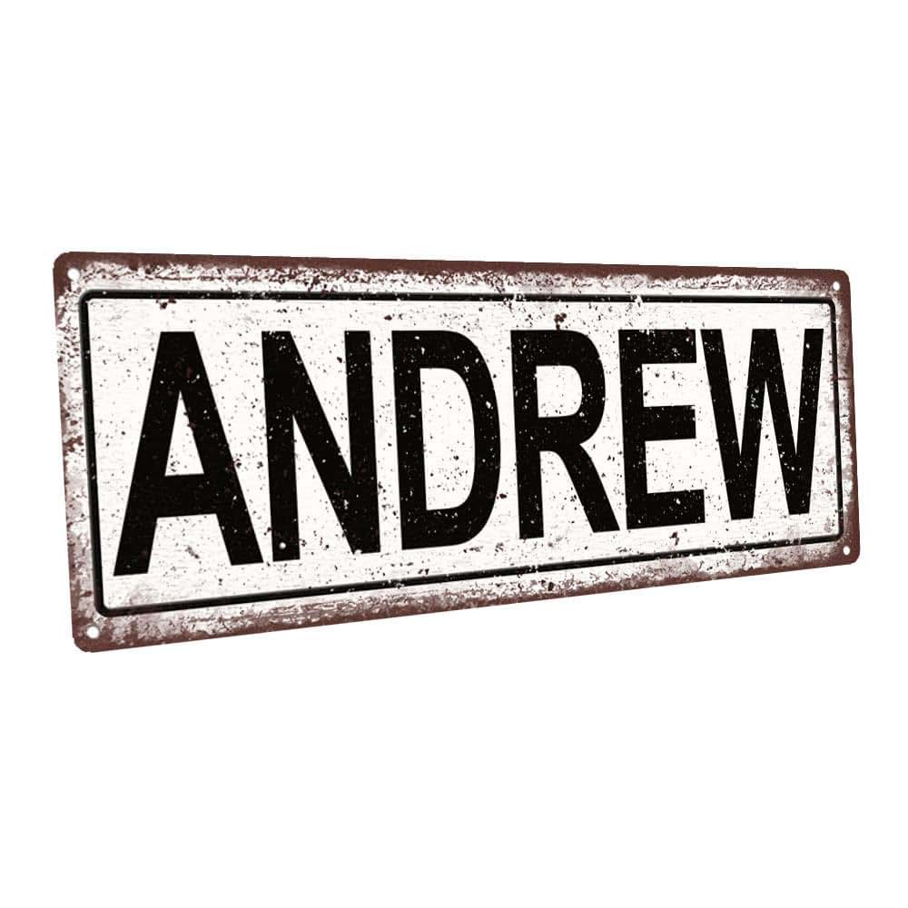 Homebody Accents Andrew 6"x16" Metal Sign Wall Decor For Kids Room And Nursery