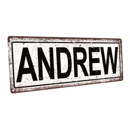 Homebody Accents Andrew 6"x16" Metal Sign Wall Decor For Kids Room And Nursery
