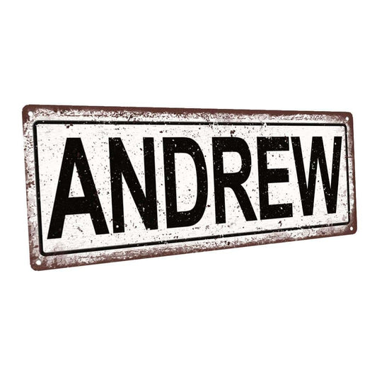 Homebody Accents Andrew 6"x16" Metal Sign Wall Decor For Kids Room And Nursery