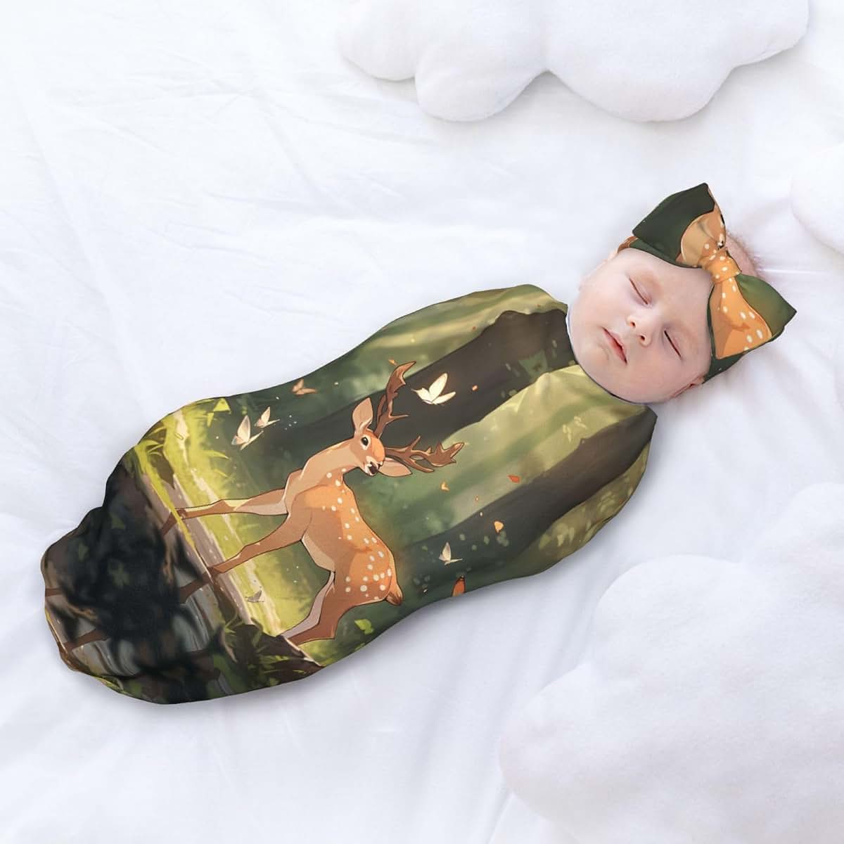 WZYCWB Bambi Baby Girl Swaddle Set With Headband (photo 3)