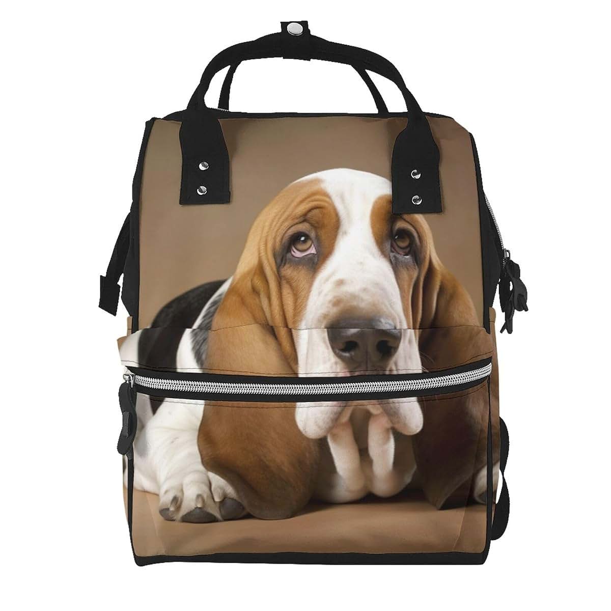 Jtrkn Basset Hound Diaper Bag Backpack With Large Capacity