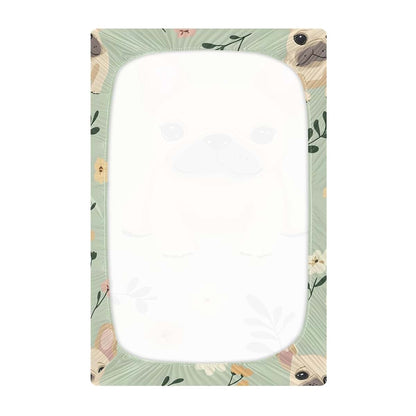 Qoogee French Bulldog Microfiber Fitted Crib Sheet, C35