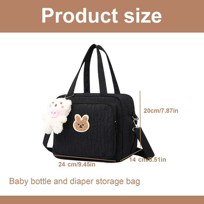 Rwigeboo Diaper Bag, Large Capacity Diaper Tote Bag with Multi-Pocket, Handheld/Crossbody, Zipper Baby for Travel (photo 3)