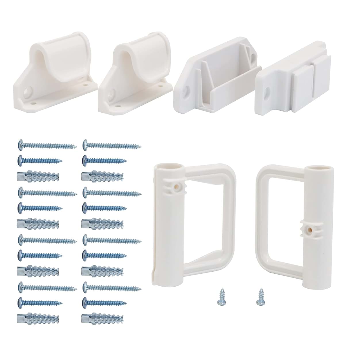 BETERTEK Retractable Mesh Baby Gate Replacement Parts Kit, White, Wall Mount Hardware