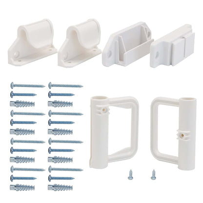 BETERTEK Retractable Mesh Baby Gate Replacement Parts Kit, White, Wall Mount Hardware