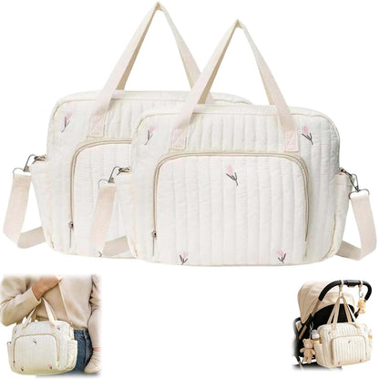 Baby Diaper Bag Tote for Mom Multifunction Embroidery Hospital Travel Bag