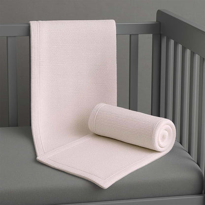 LullabyMall Infant Blanket with Wave Pattern Knit Pink 30x30 (photo 3)
