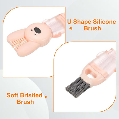 Uxcell 3-Pack Cup Lid Cleaning Brush with Rabbit Pattern, Pink